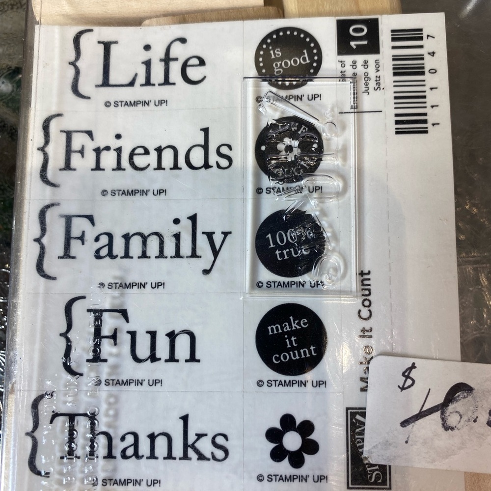 Make it Count STAMPIN UP SET Retired Hostess 2008 New Wood Block 10 Stamps